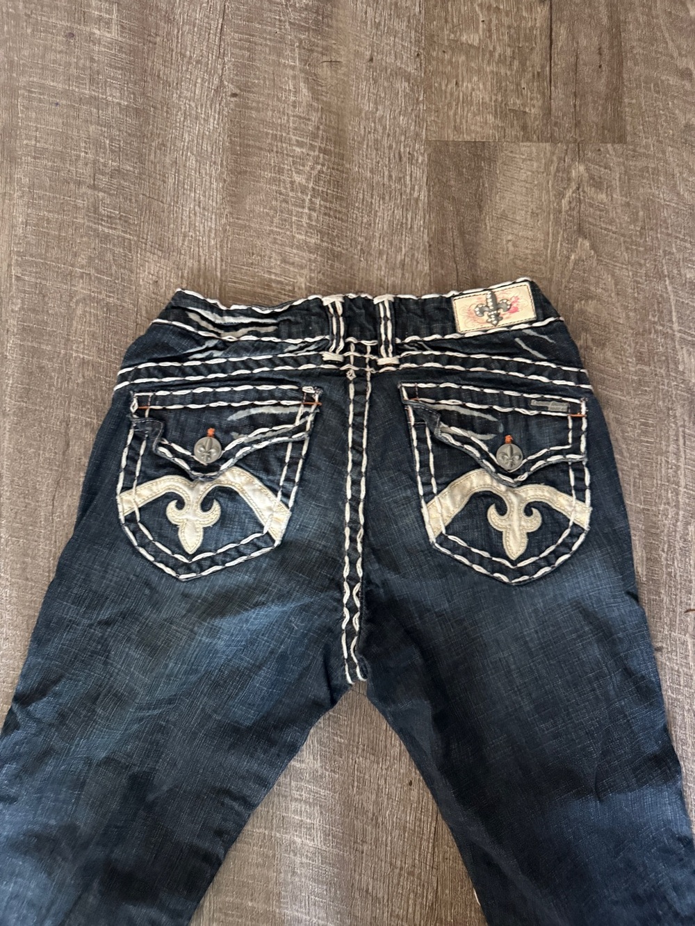 Laguna B Dark Wash Jeans with White Contrast Stitching